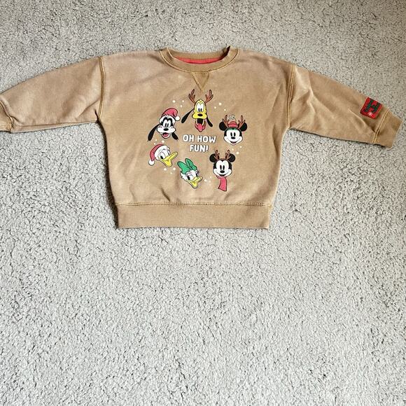 Disney Other - Disney Christmas Crew Neck Sweatshirt Size 2T Boys Beige